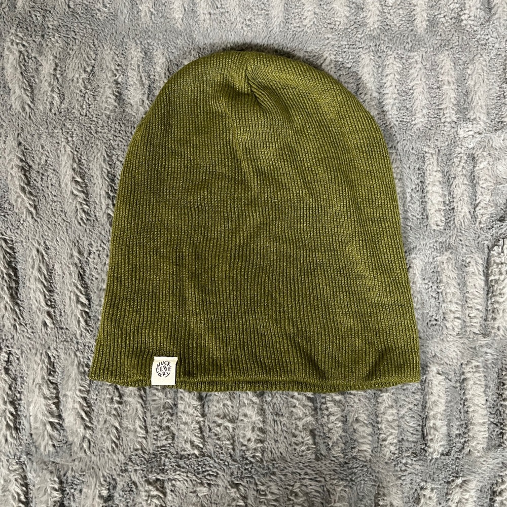 PukkaInc Green Ribbed Knit Beanie Hat 100% Acrylic One‎ Size Huckleberry